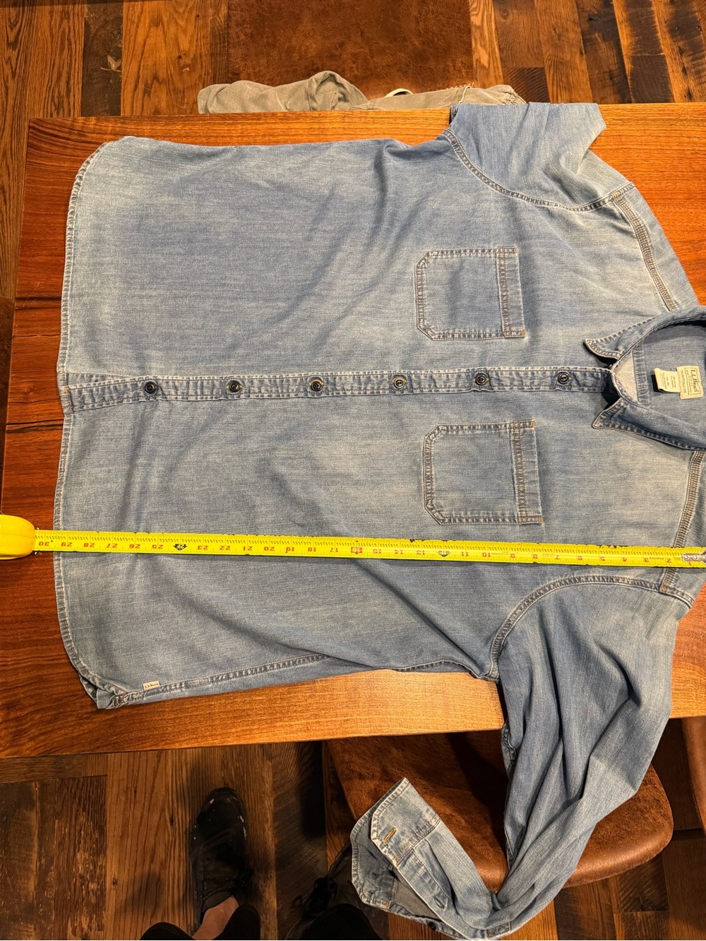 L.L. Bean Light Blue Denim Button-Down Shirt